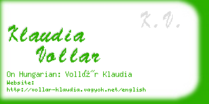 klaudia vollar business card